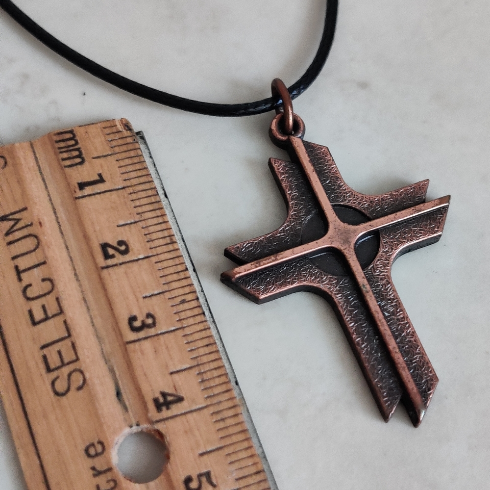 Vintage Modernist Copper Cross - Picture 6 of 11